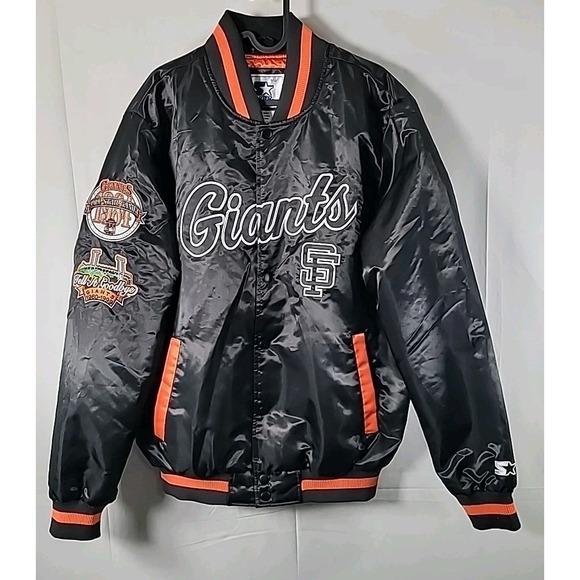 San Francisco Giants Shoepalace X Starter Jacket Satin Patches Mens Medium - Picture 1 of 13